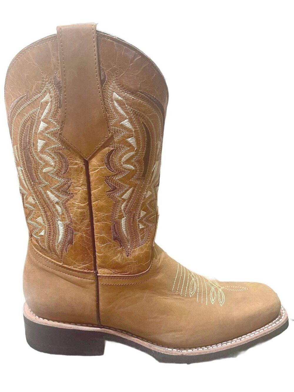 Silverton Stockton Honey Leather Western Cowboy Boots Square Toe US 8 MX 27